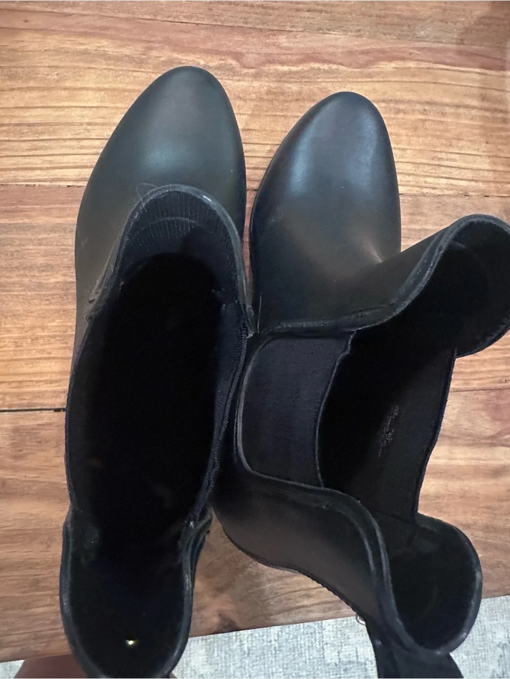 Sam Edelman Black Ankle Booties with Gold Logo Detail